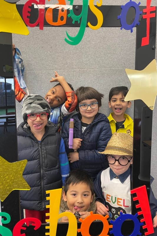 Year 1s celebrating their 100th Day of School